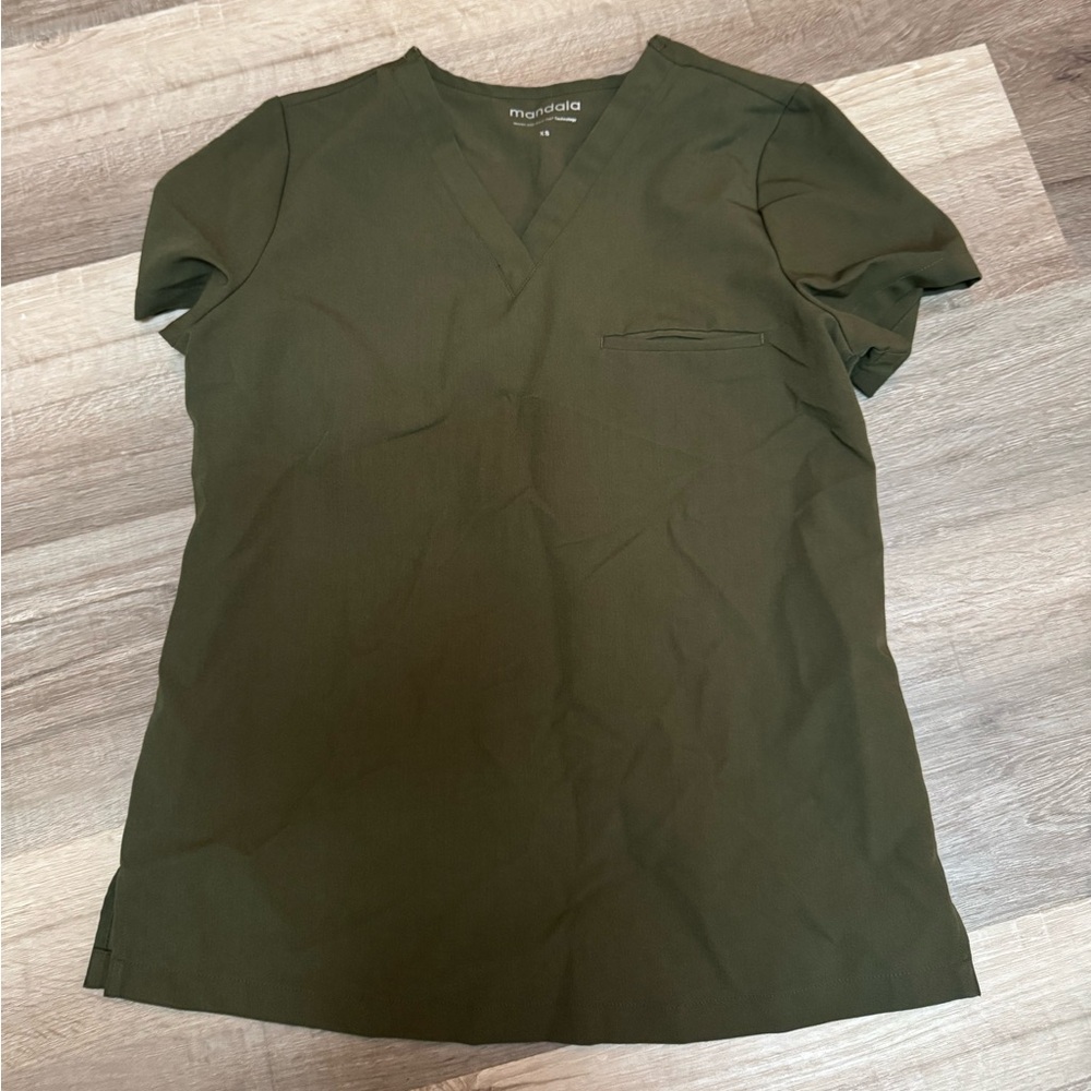 Mandala olive green scrub set